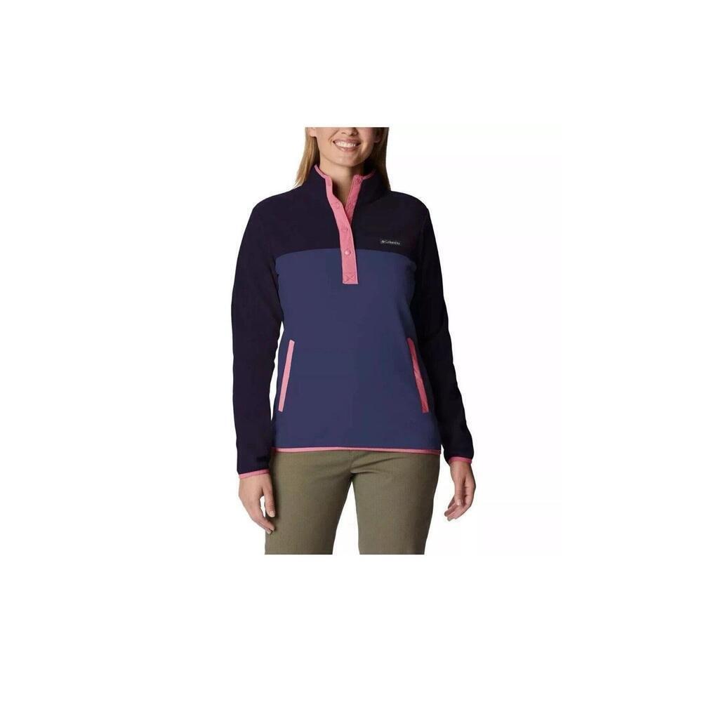 Columbia Ladies' Snap Fleece Pullover, Nocturnal Dark/Camellia Rose, Size.M. BK